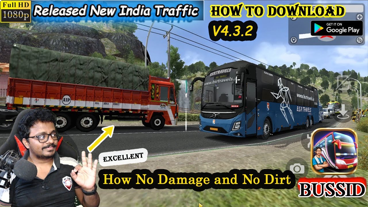 How to Install India Traffic Also Install No Damage and No Dirt Mod in BUSSID V4.3.2  in Telugu