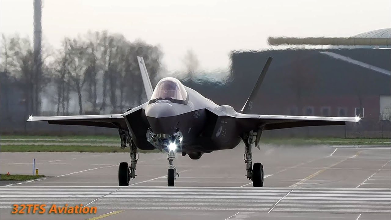 [4K] Volkel AB; Single F-35A Taxi/Takeoff/Low Approach/Touchdown