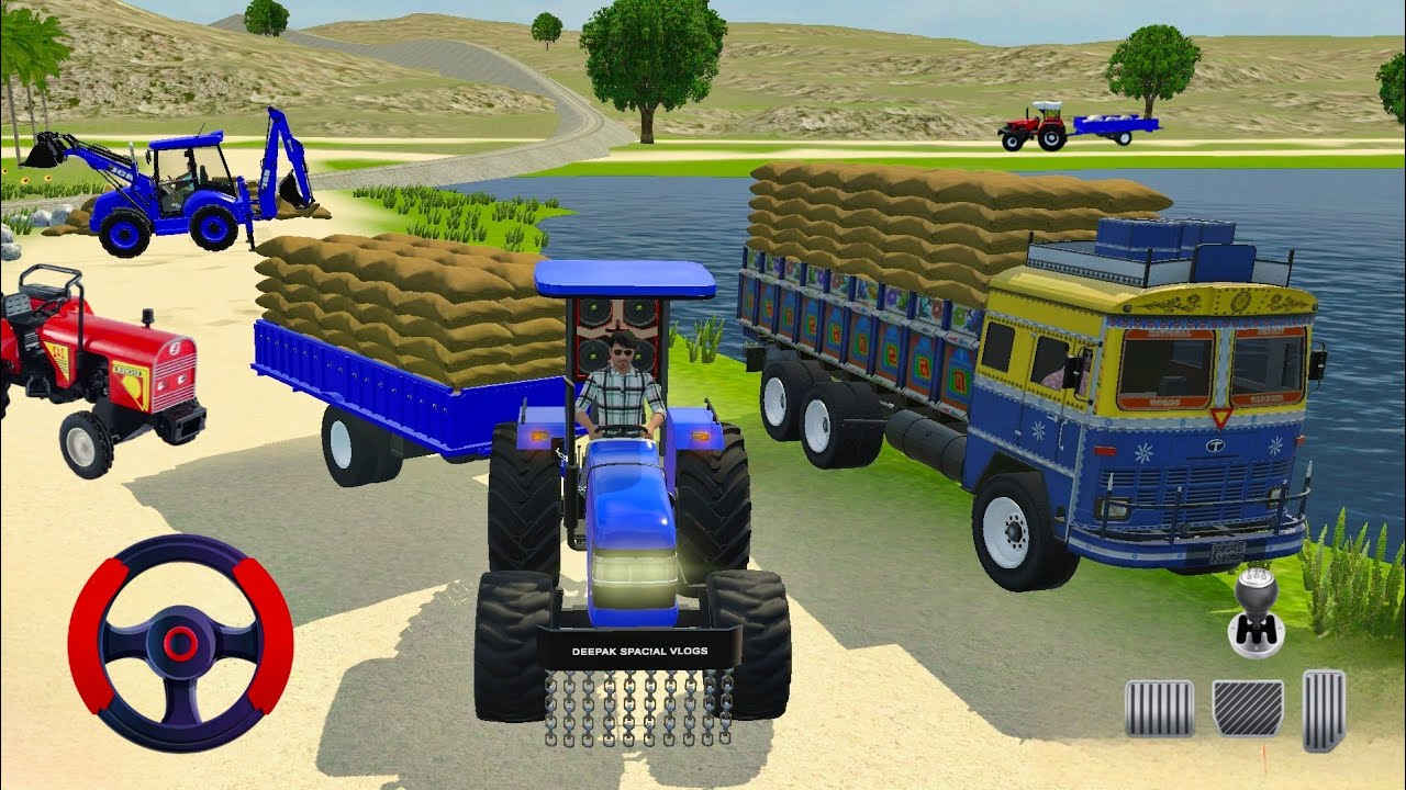 🚜 New jcb drive and unloading 🪨🏗️ stone from dumper in game #deepakspacialvlogs#jcb#gaming #trending
