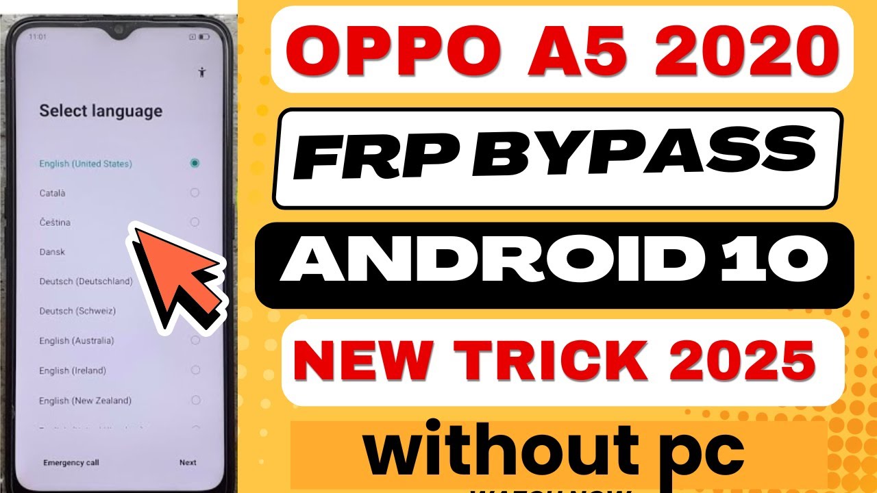 Oppo A5 2020 FRP Bypass Android 10 OPPO Cph1931 Google Account remove without pc