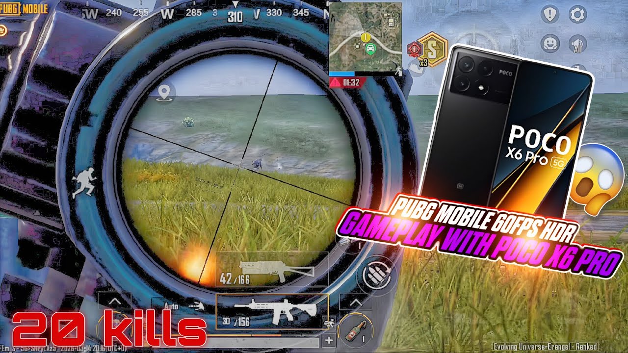 Pubg Mobile New 4.3 Update In 20kills With 60fps HDR Gameplay In Poco X6 PRO 🫡
