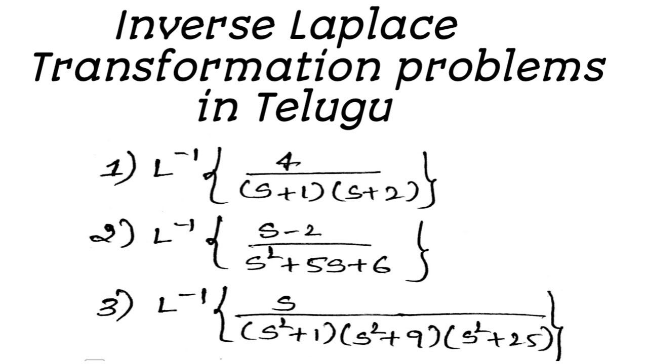 Inverse Laplace transformation problems in Telugu