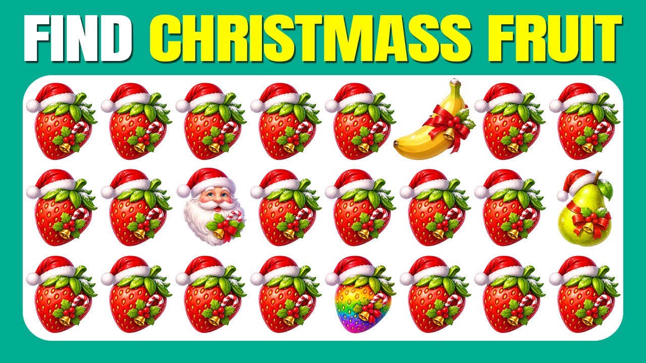 Find the ODD One Out - CHRISTMASS FRUIT 2025🍉🎁🎄 | 40 Levels Quiz | Easy, Medium, Hard | Emoji Quiz
