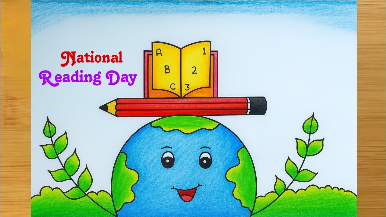 Reading Day Drawing | How to Draw Vayana Dinam Poster | National Reading Day Art