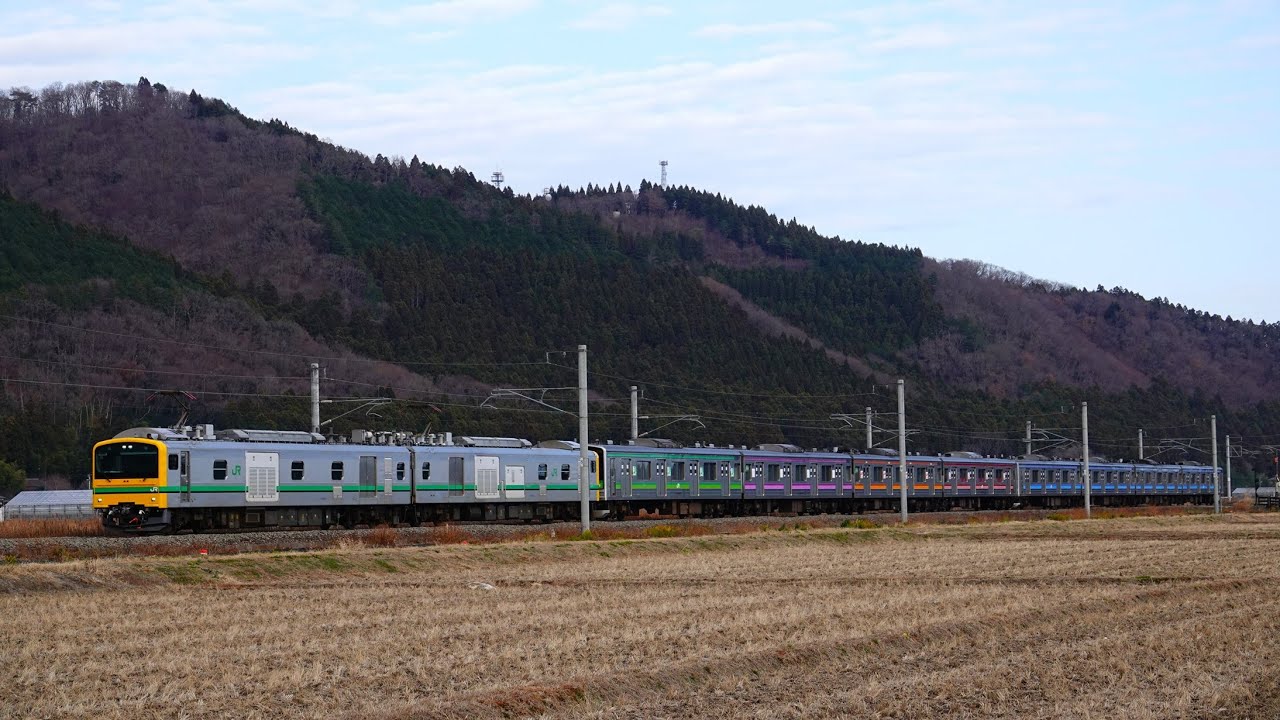 仙石線205系M5編成、M11編成　廃車回送　東北本線　(2025/12/17)