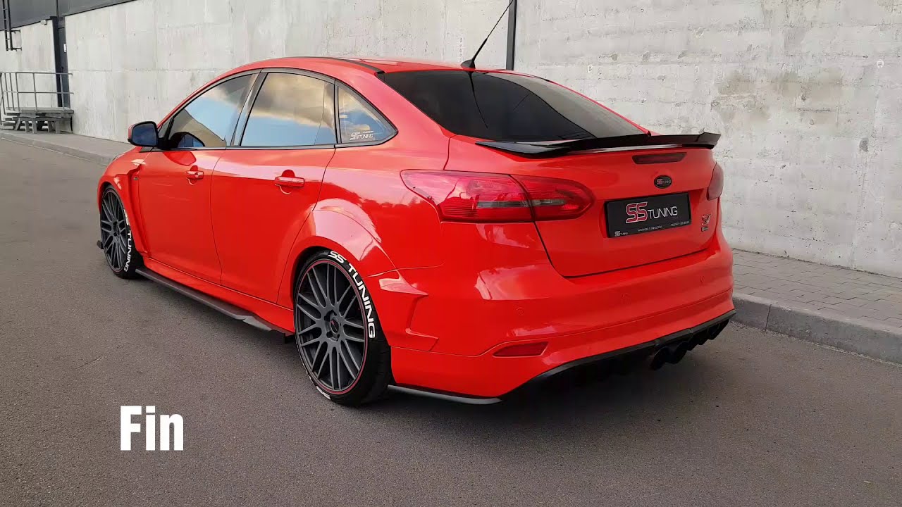 Race red Ford Focus ST sedan by @ss_tuning
