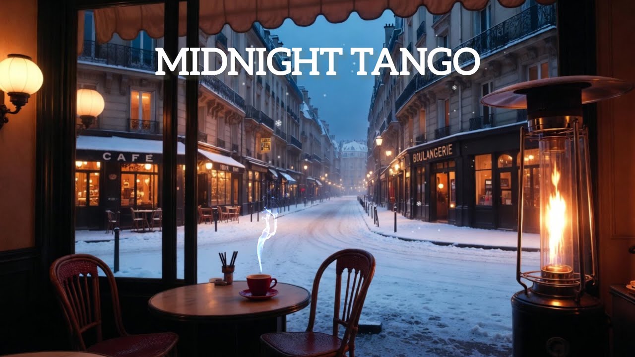 Midnight Tango in a Cozy Paris Café ❄️☕ | Piano & Violin (Vintage Ambience)