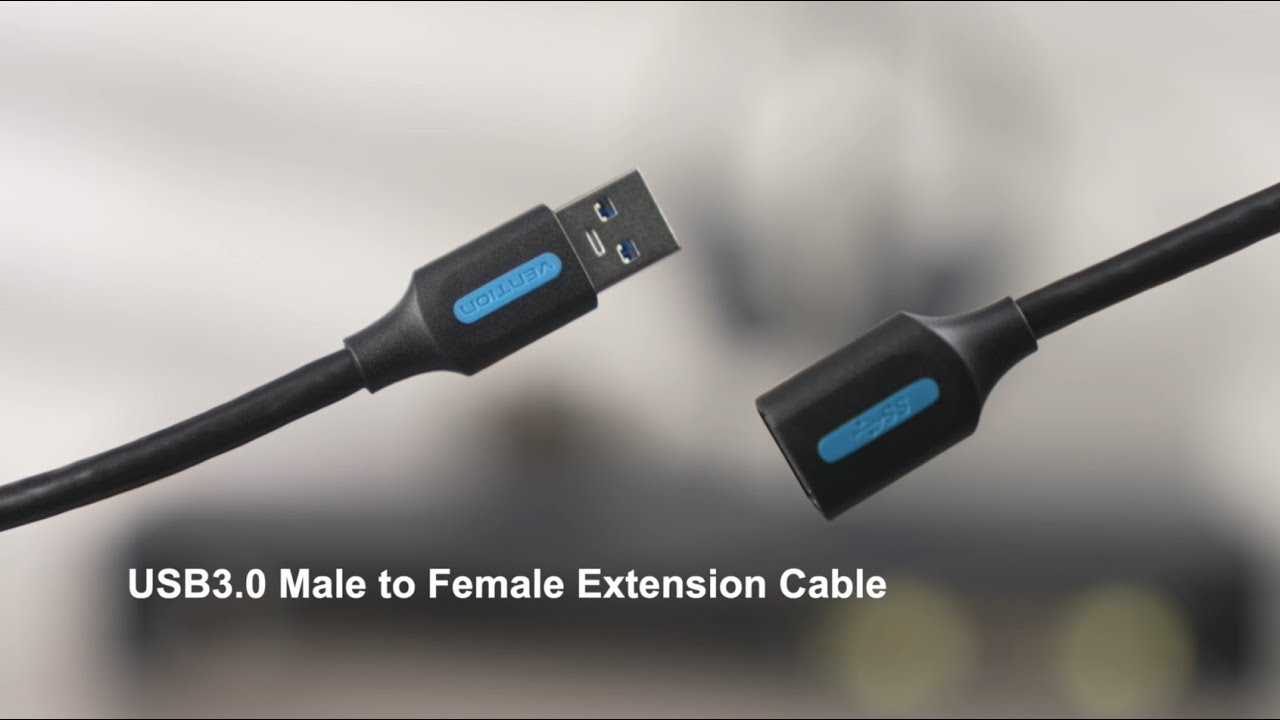 USB 3.0 A Male to A Female Extension Cable  0.5M black PVC Type  CBH