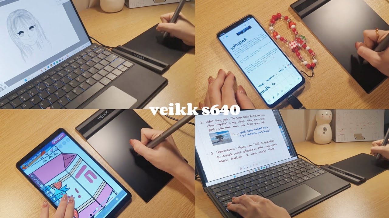 ࣪ ִֶָ☾. pen tablet for phone & pc ─ .✦Veikk S640 unboxing, digital art, and notetaking
