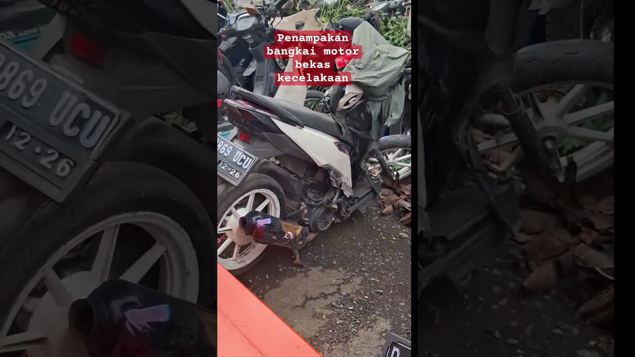 Motor bekas kecelakaan, ada yg minat??#sepedamotor #motor #viralshorts #fyp