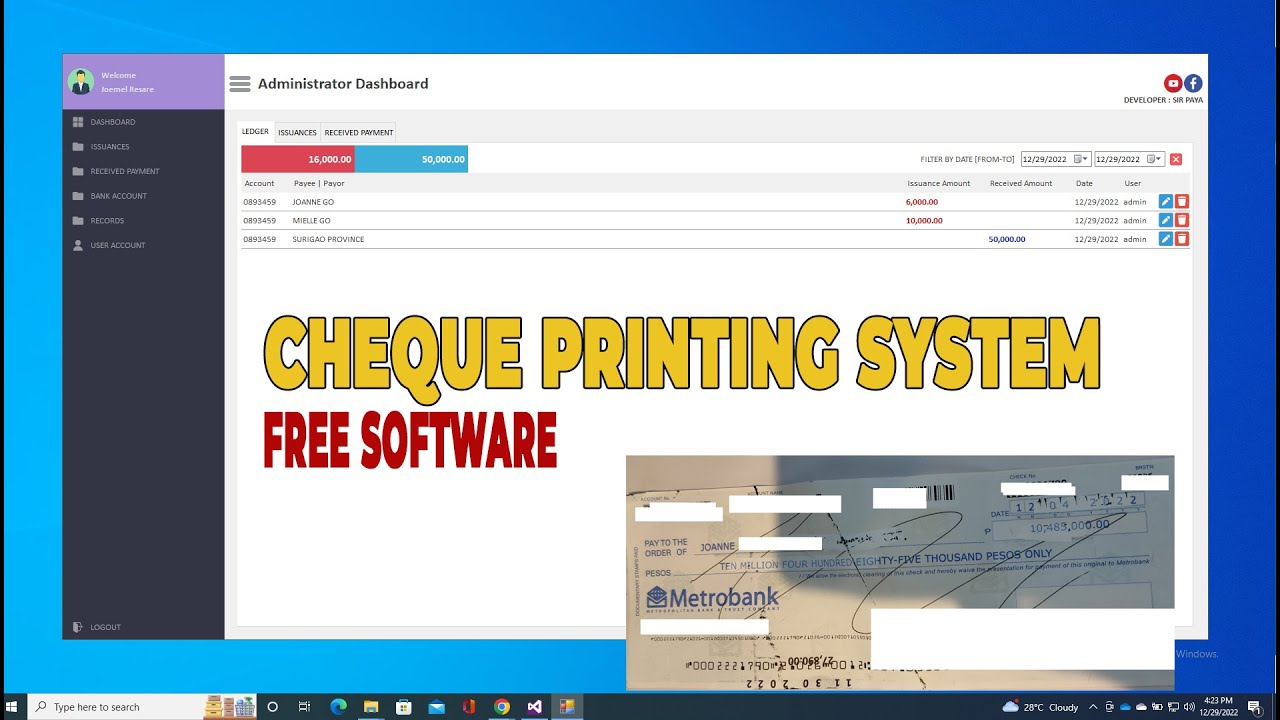 Cheque Printing System v1 | Free Software