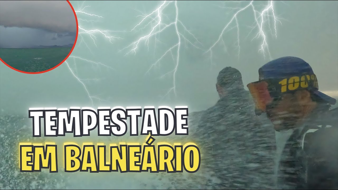 Tempestade Balne&aacute;rio Cambori&uacute; | Perrengue com Jet Ski na tempestade e mar bravo| deu medo