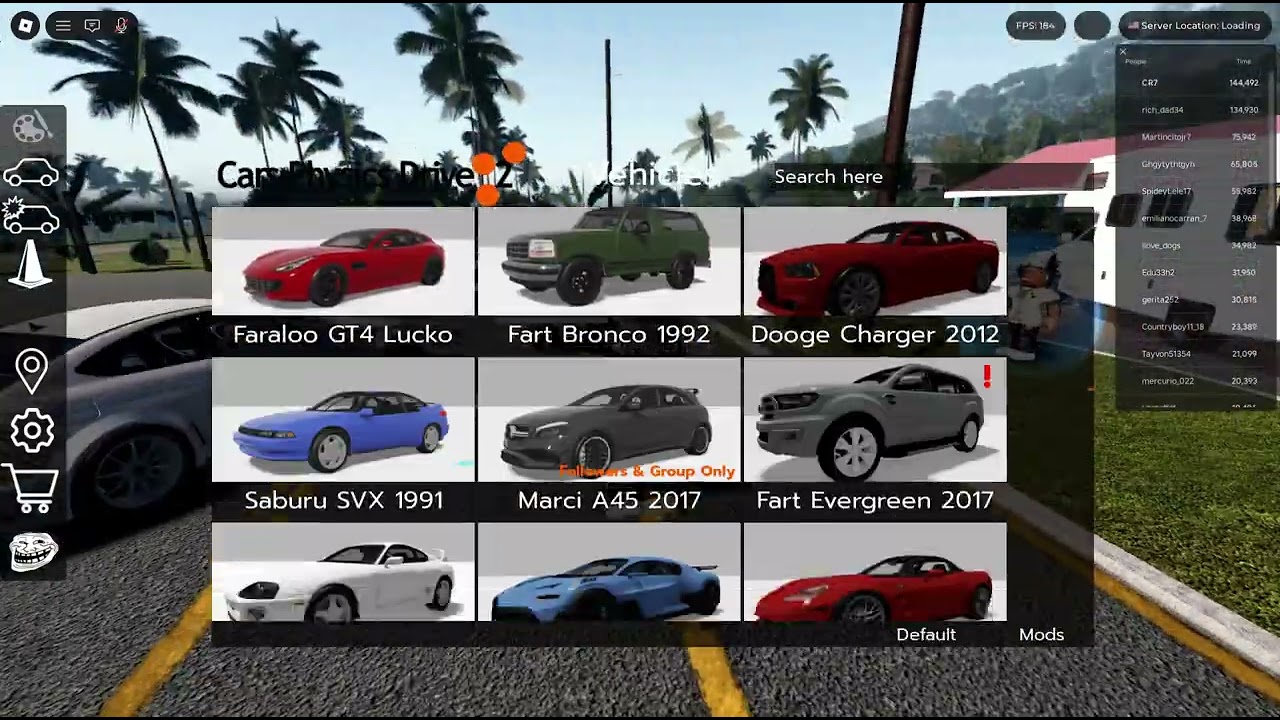 Car Physics drive again but with a Camaro