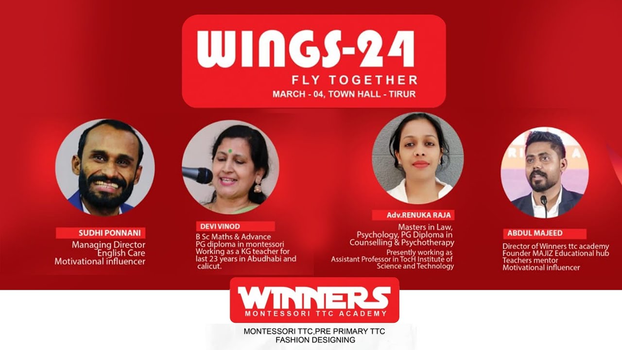 WINGS - 24 || FLY TOGETHER || WINNERS MONTESSORI TTC ACADEMY || MONTESSORI TTC || PRE PRIMARY TTC