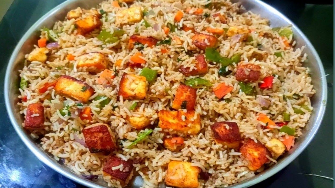 Dhaba style paneer fried rice/paneer fried rice recipe in Telugu 😋