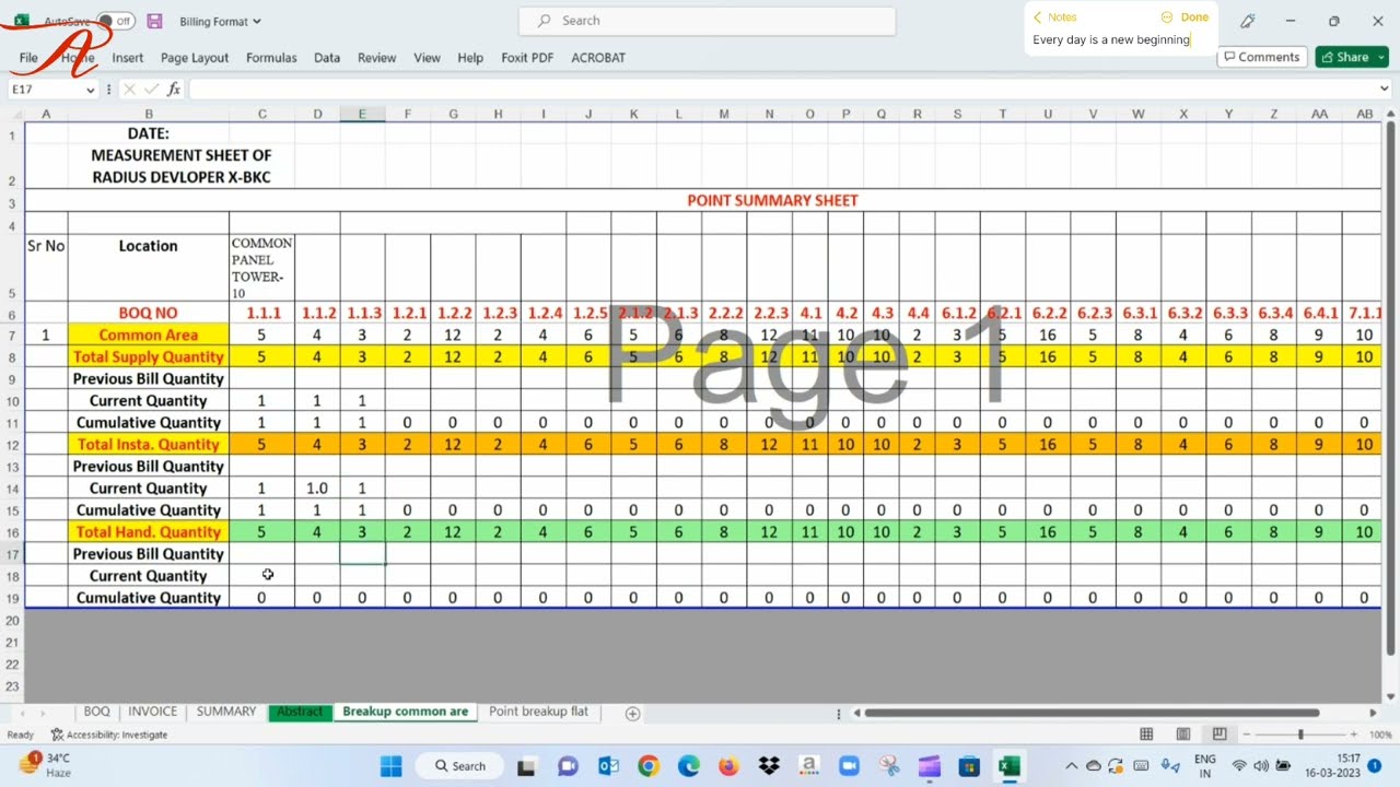 Project billing | contractor billing process | project billing excel template -2 