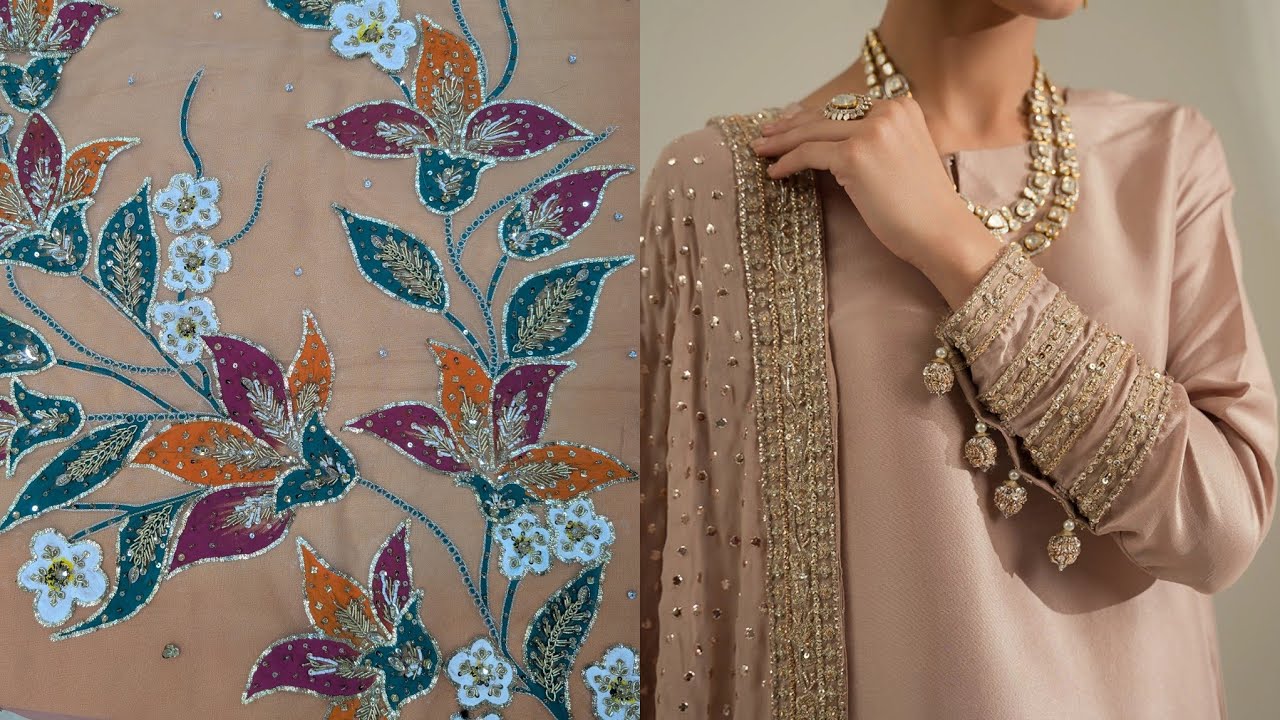 Farshi Shalwar Handpaint Dupatta | Recreation Designer Dress in a Budget | Din Collection