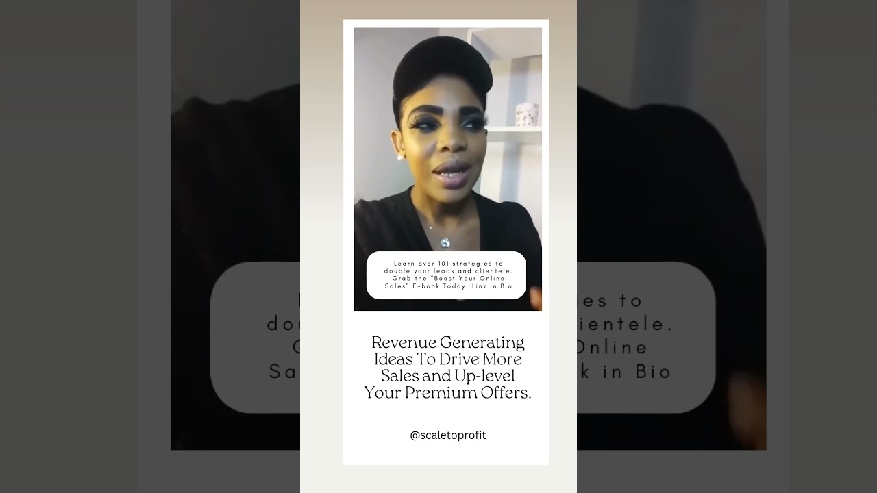 Revenue Generating Ideas to Double Your Sales & Level Up Your Premium Offers.