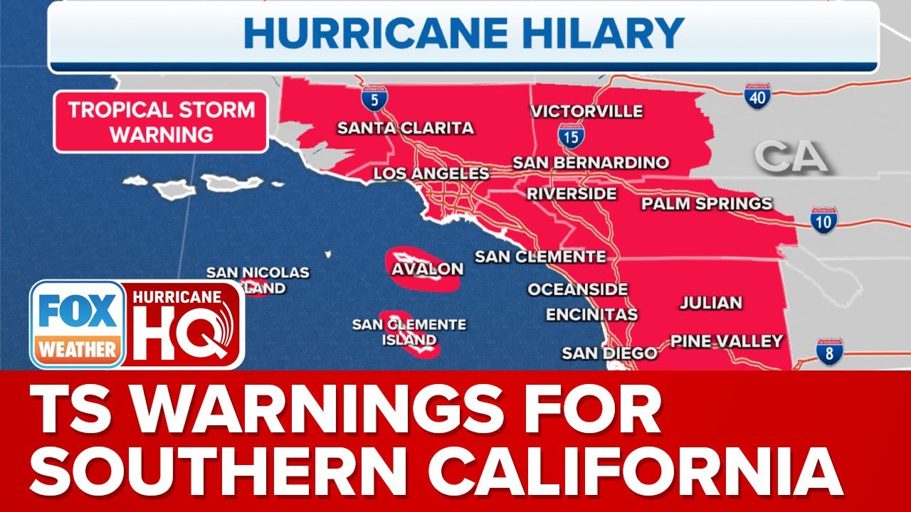 Hurricane Hilary: Tropical Storm Warnings Issued Across Southern CA, Potential For Historic Flooding