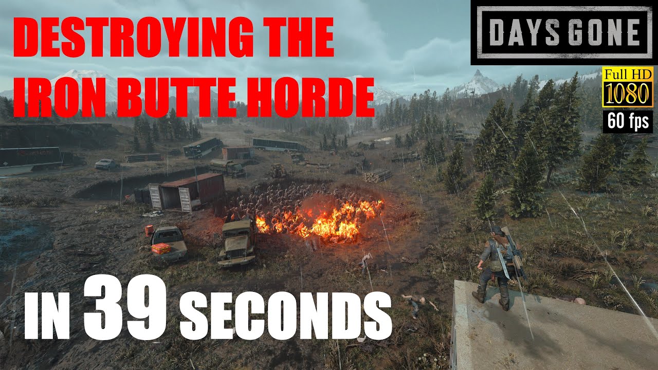 Days Gone PS5 - THE IRON BUTTE HORDE - Destroying A 300 Strong Horde In 39 Seconds