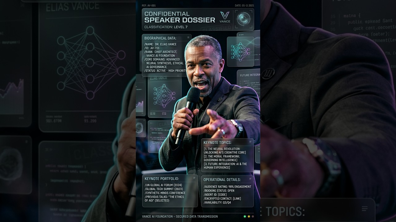AI Keynote Speaker Reel Concept | Dr. Elias Cinematic Speaker Promo by MW Designs