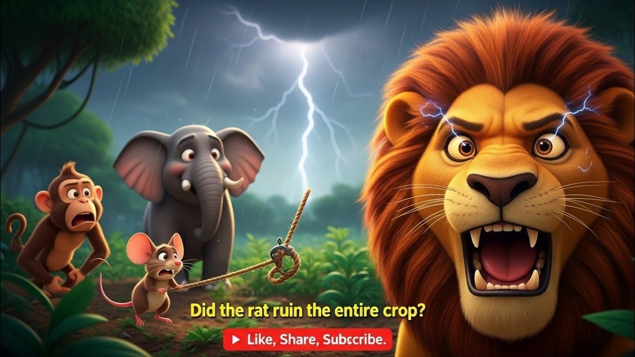 जंगल की फसल बचाने की जंग 🌪️🦁 | शेर और दोस्तों ने चूहे को सिखाया सबक | Emotional Jungle Story Hindi