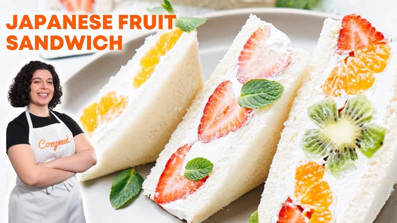 Japanese Fruit Sandwich Recipe 🍊✨ Pillowy Soft, Creamy With Juicy Fruit