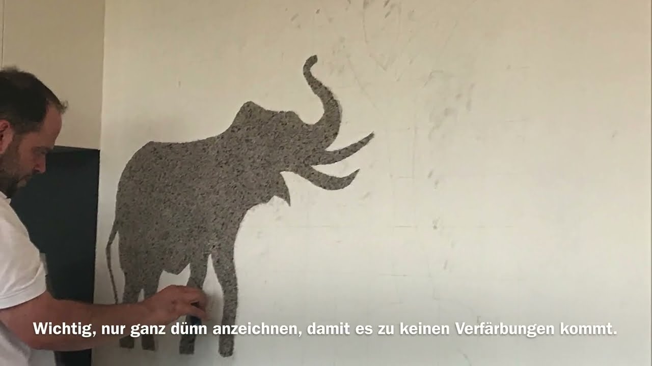 Wand-Tattoo mit Baumwollputz