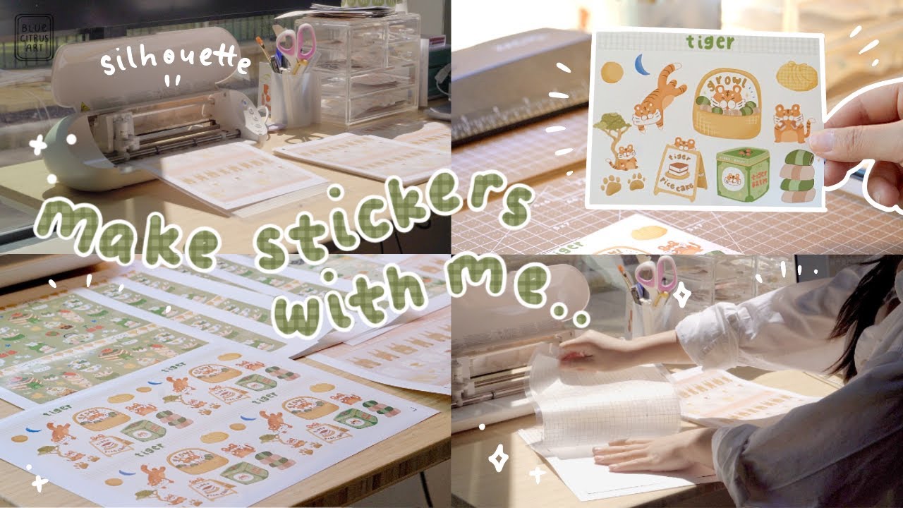 Studio Vlog ☁️🍃 Peaceful Sticker Making Session!! No Talking Relaxing ASMR ✨