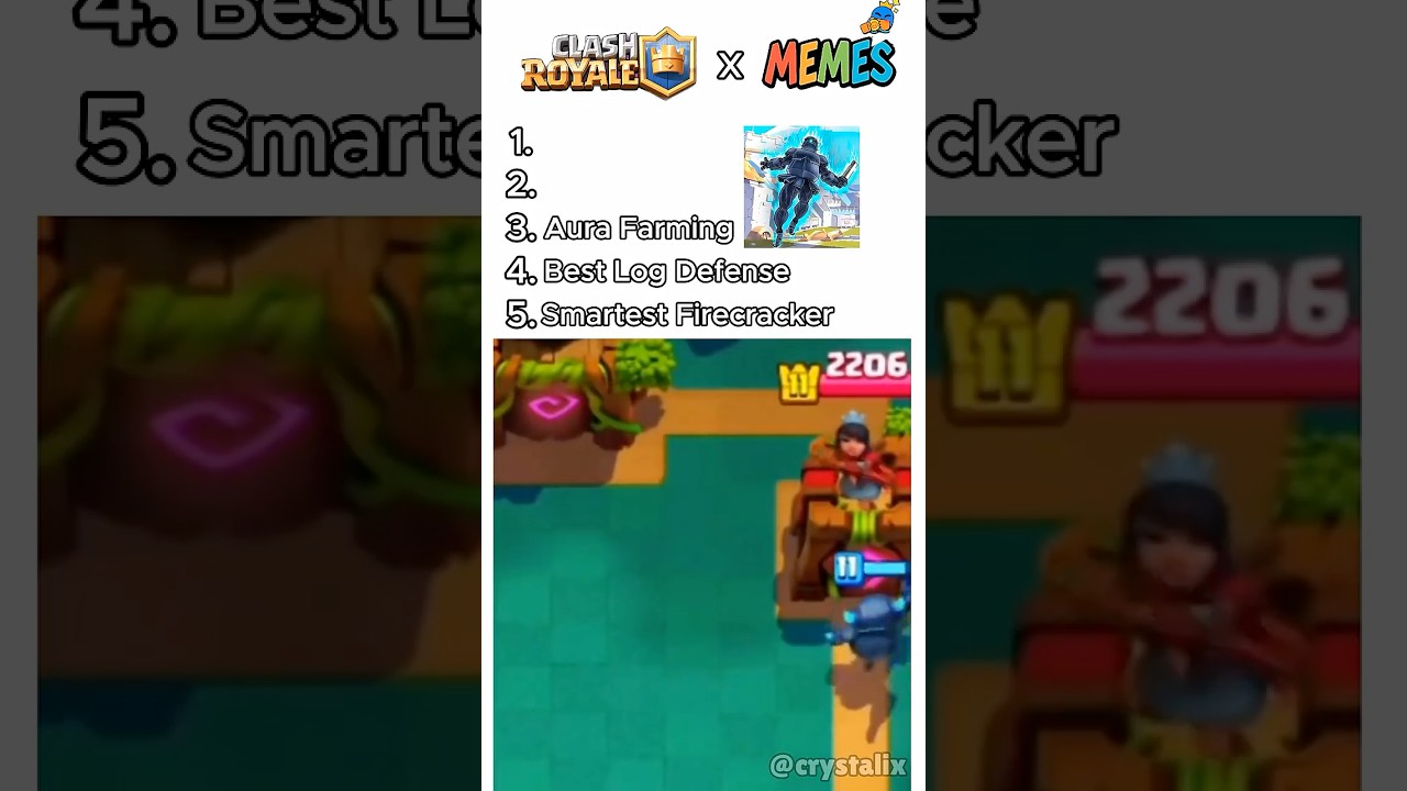 Top 5 Memes in Clash Royale🤣🔥 #clashroyale #clashroyal #clashroyalememes #clashroyaleshorts