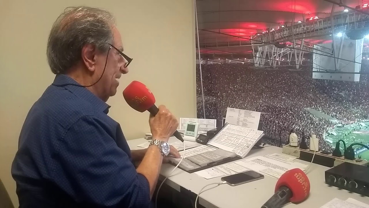 Narração José Carlos Araújo- Super Rádio Tupi. Momentos finais Flamengo 5 x 0 Grêmio.  Libertadores