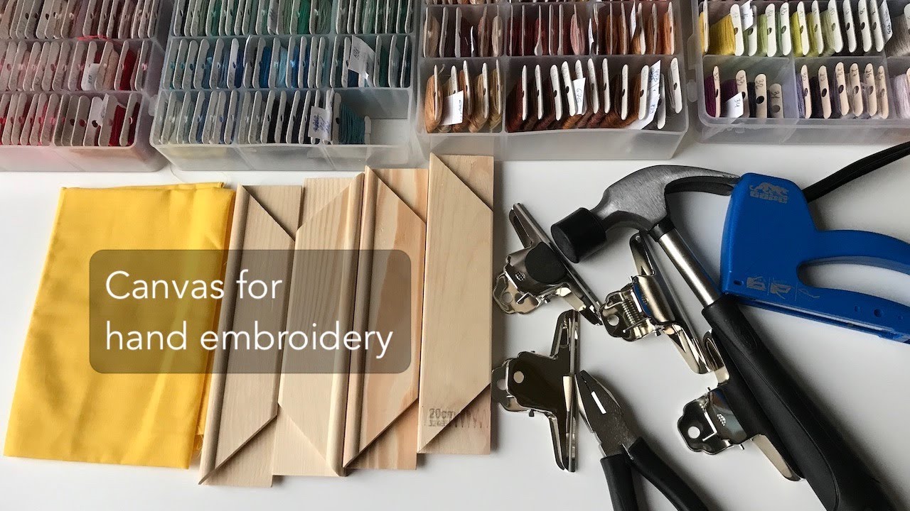 How to make canvas for hand embroidery. Building frame using stretcher bars