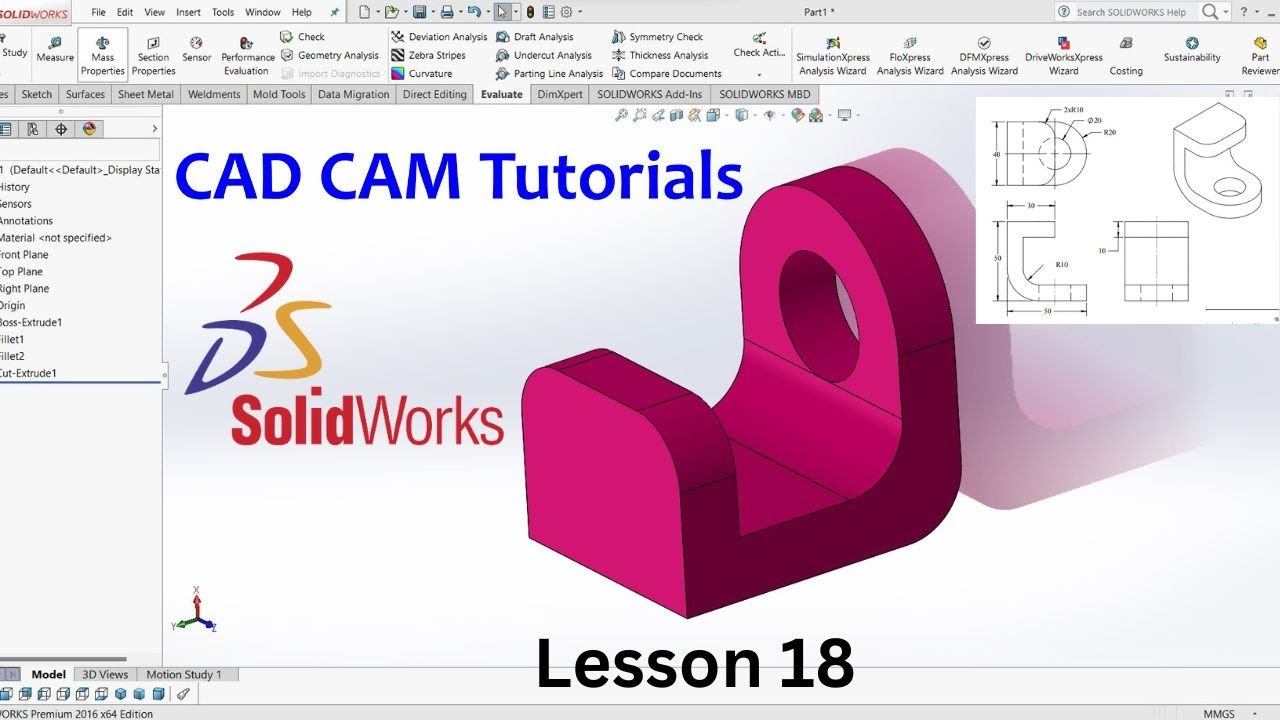 SolidWorks Education Lesson 18 ।। CAD CAM Tutorials।।