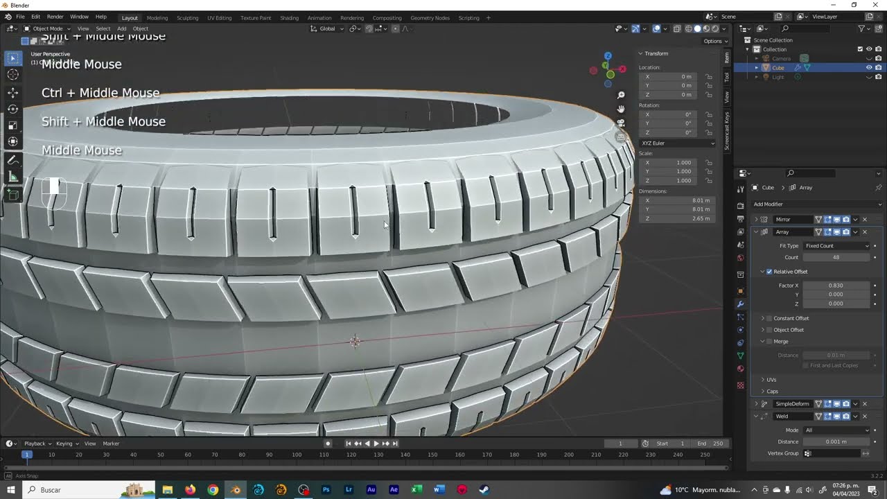 Tutorial: Modelando una llanta con modificadores en Blender