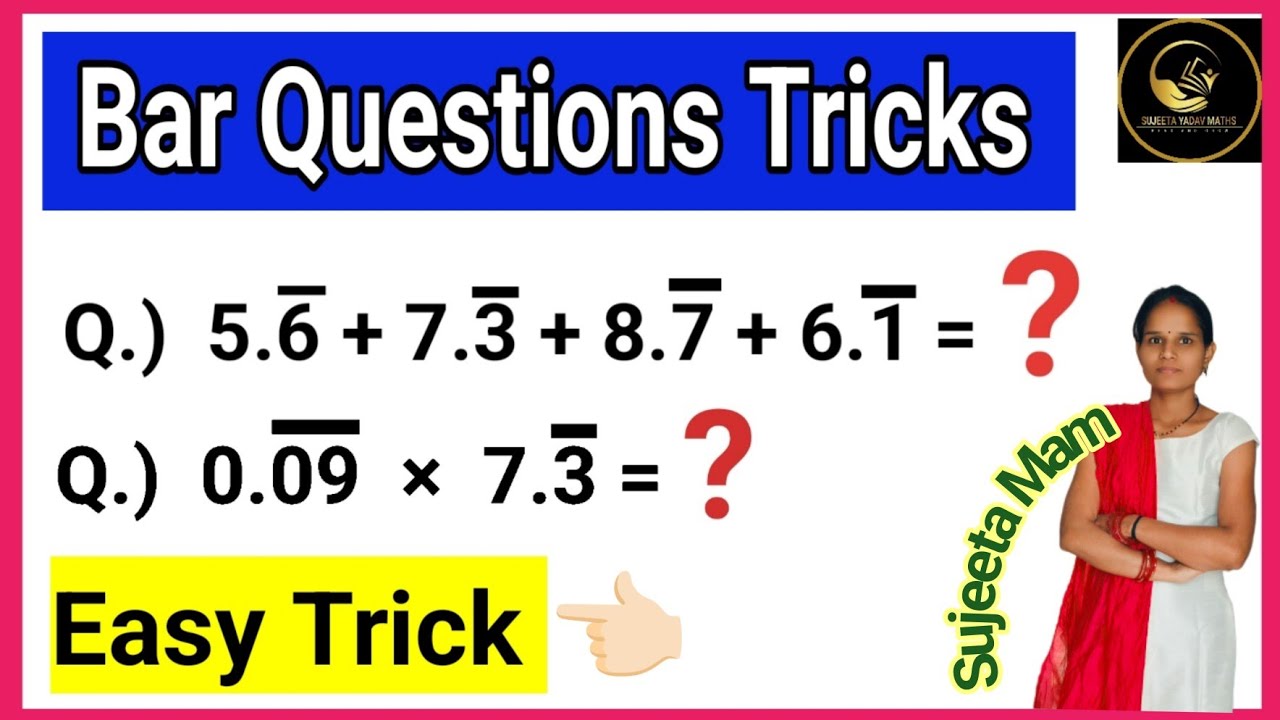 Bar Questions Tricks/ Maths Tricks/ Decimal Fraction/ SSC CGL GD CHSL Questions / Short video