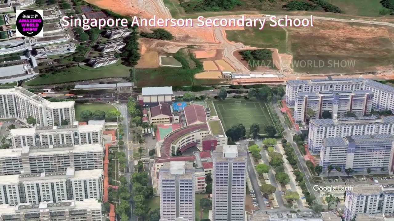 SINGAPORE FROM ABOVE - Anderson Secondary School - 4K VIDEO