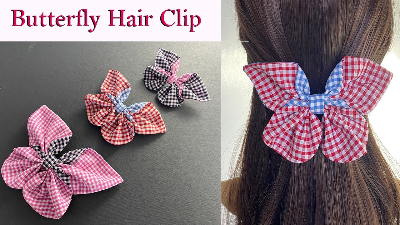 🦋 Diy Large Fabric Butterfly Hair Clip  | How to Make Fabric Butterfly | Grampo De Cabelo Borboleta