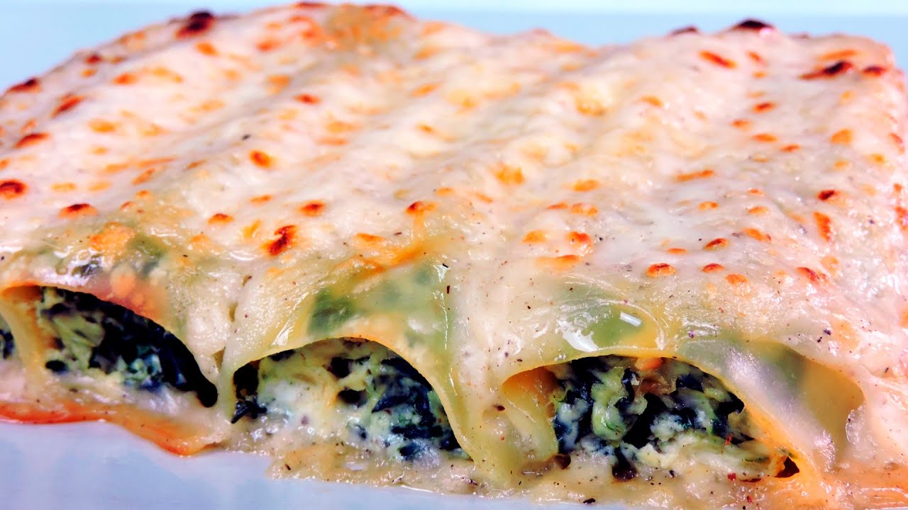 CANELONES RELLENOS de Espinacas y Ricotta (o Ricota)