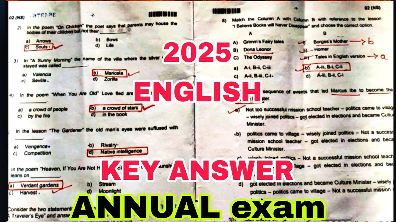 2nd PUC ENGLISH 2025 ANNUAL EXAM KEY ANSWER