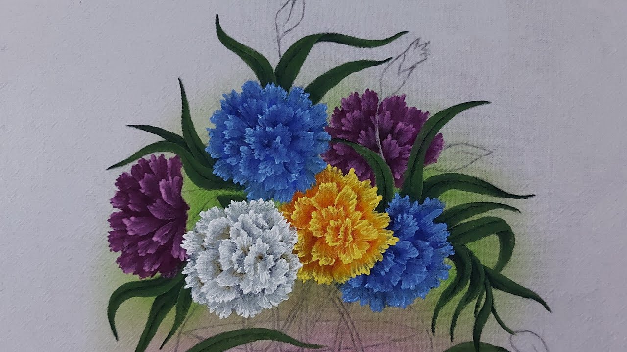 136 - Pintura 2025 - Pintura de cravos em tecido (parte 1)
