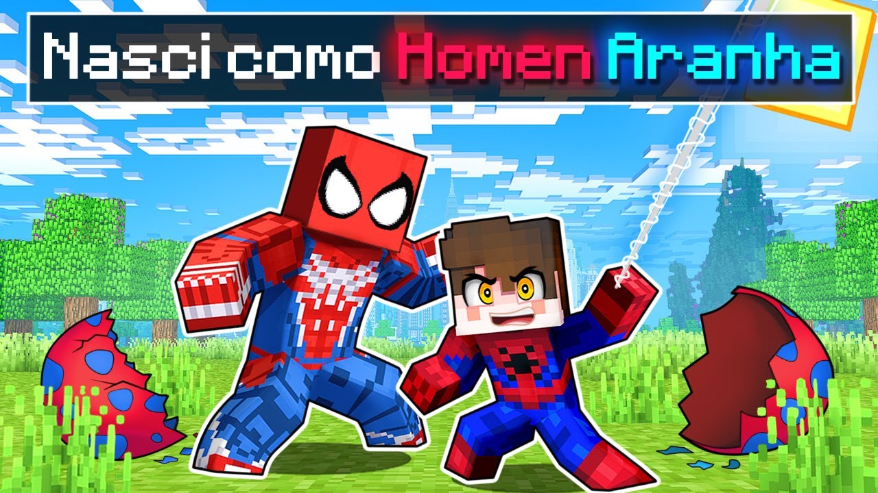 NASCI como um BEBÊ HOMEM ARANHA NOVO no Minecraft