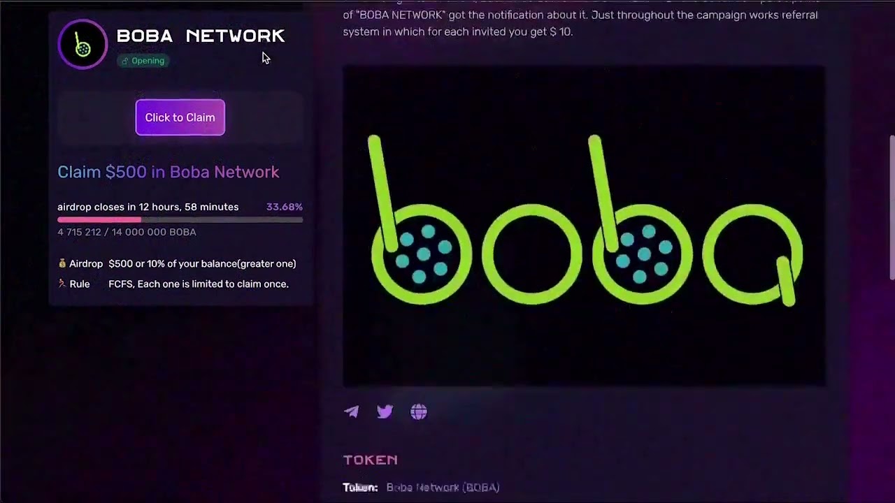 $BOBA AIRDROP | CRYPTO PRICE PREDICTION 2023-2025 | get free $500 🔥