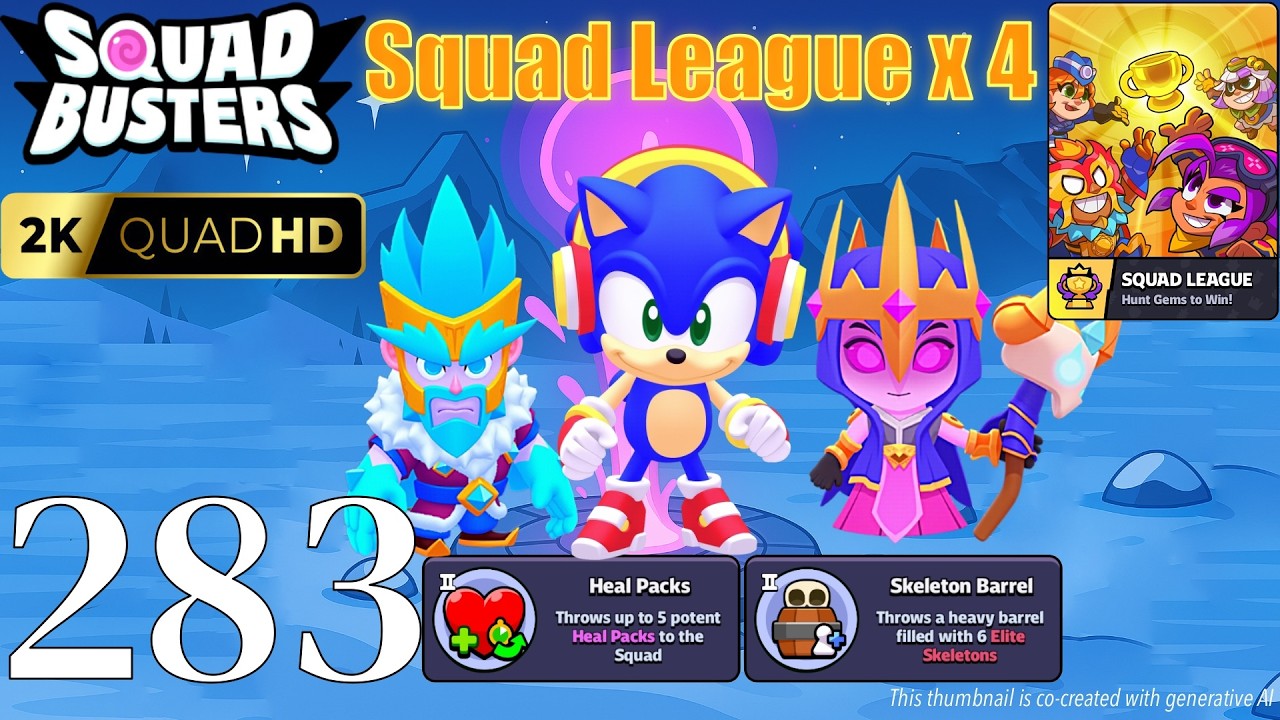 Squad Busters - Walkthrough Gameplay Part 283 - Sonic, Ice Wizard, Witch - Squad League x 4