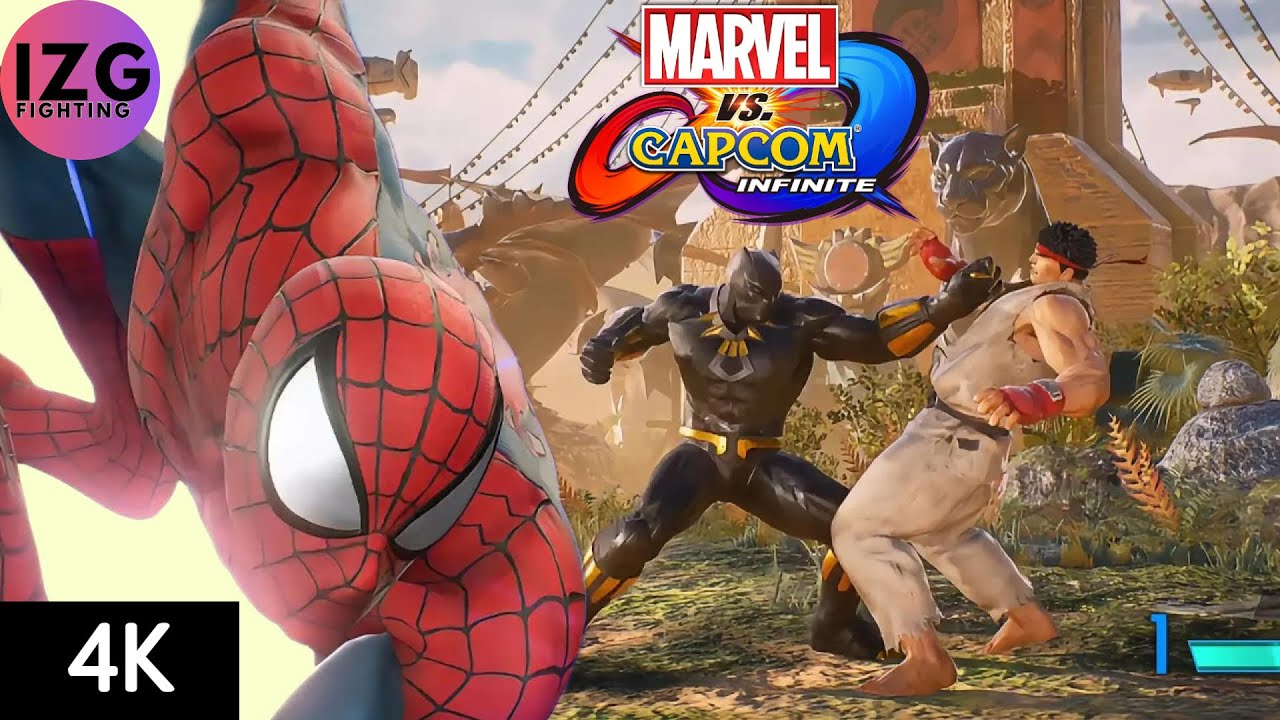 Spider Man, Black Panther (Playthrough) - Arcade Mode | Marvel Vs Capcom Infinite Gameplay