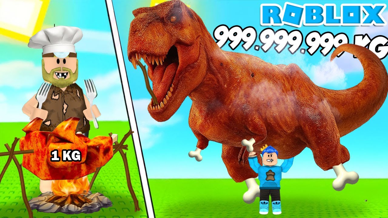 PANDU VS PAK UNAT LOMBA MASAK DAGING 1KG SAMPAI DAGING T-REX 999.999.999 KG DI ROBLOX!