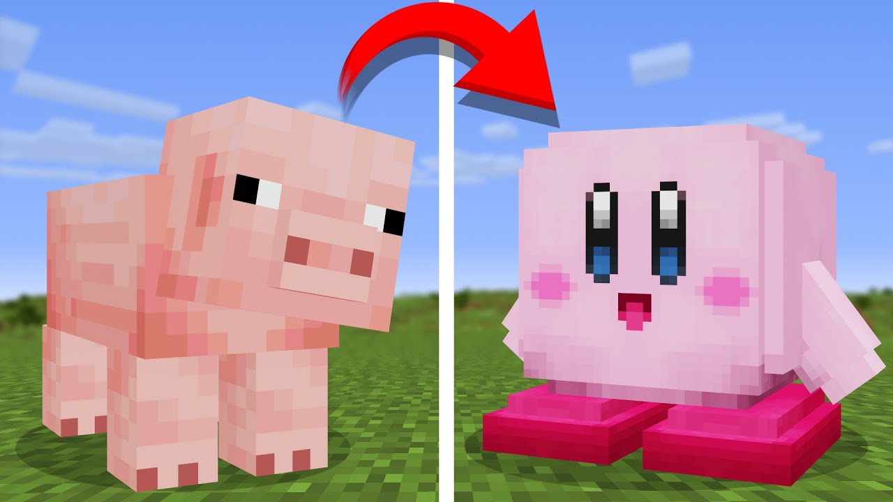 Я переделал каждого моба в Кирби в Minecraft.