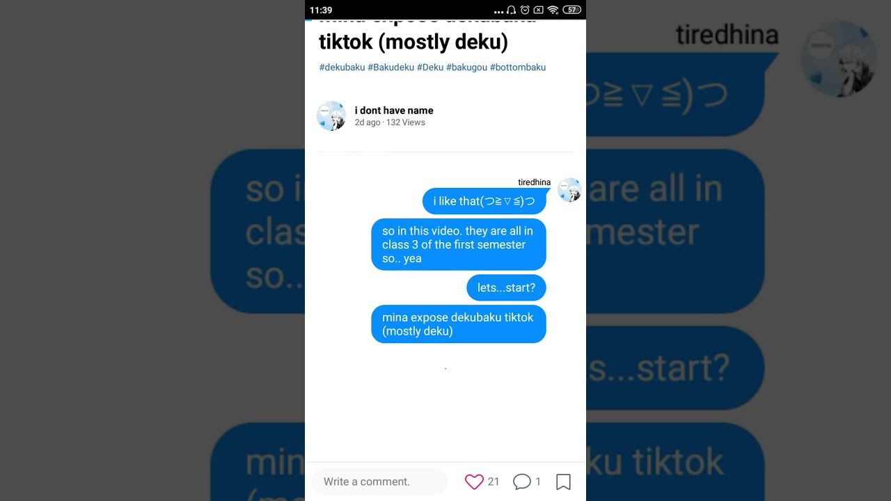 mina expose dekubaku tiktok||mostly deku (short) [READ DESCRIPTION]
