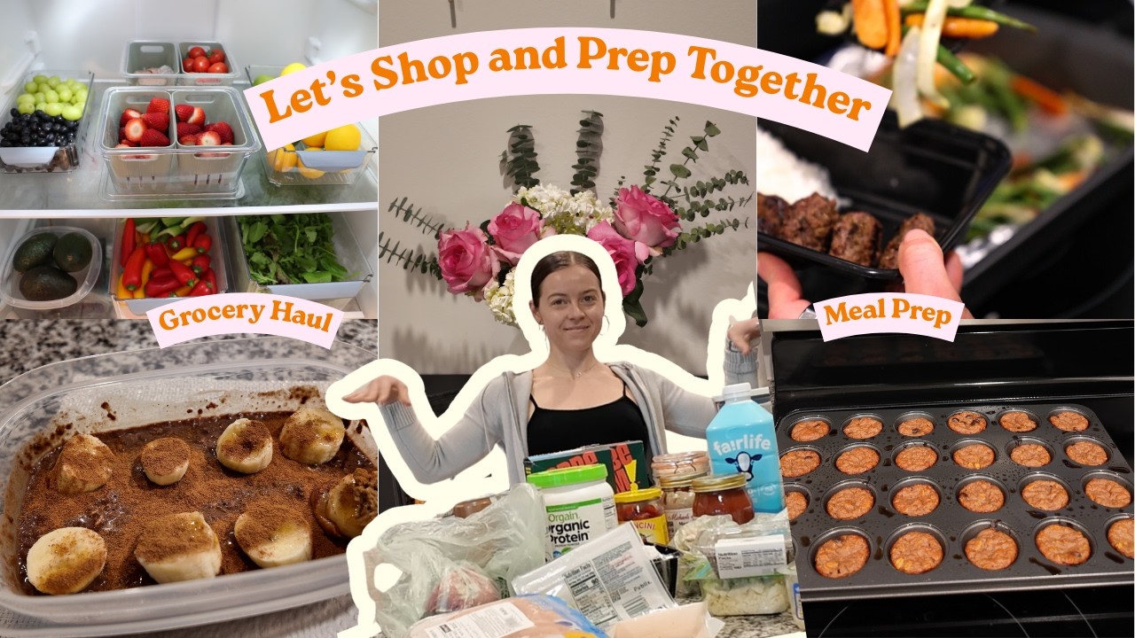 VLOG 024 - HEALTHY GROCERY HAUL + WEEKLY MEAL PREP: High Protein Whole Food Meals