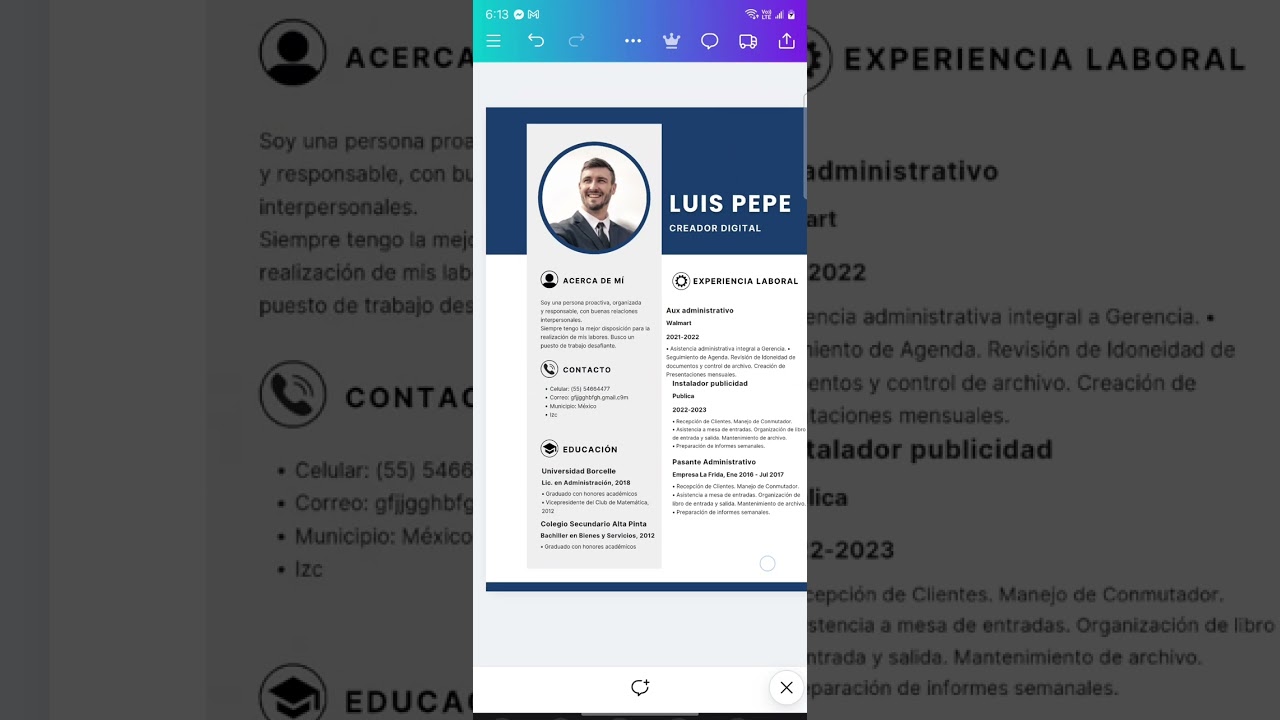 como crear un cv o curriculum en mi teléfono