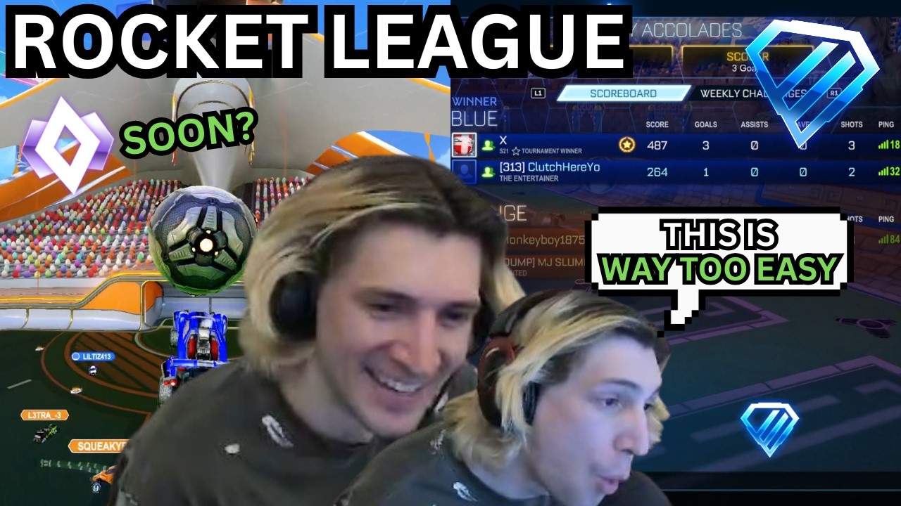 xQc is ON HIS WAY to CHAMPS in Rocket League